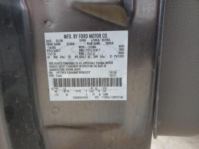 Photo 10 from auction – 2008 FORD F150 with VIN 1FTRX12W88FB56337