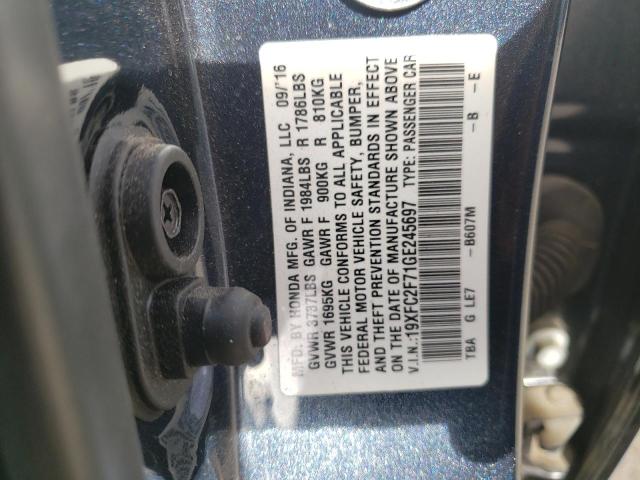 Photo 10 from auction – 2016 HONDA CIVIC EX with VIN 19XFC2F71GE245697