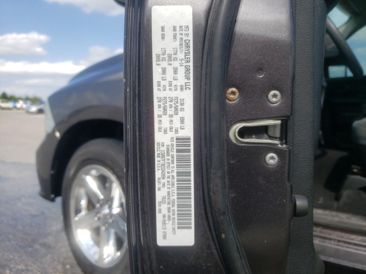 Photo 10 from auction – 2014 RAM 1500 ST with VIN 1C6RR7FT8ES342094