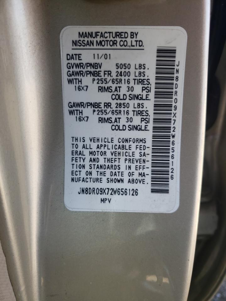 Photo 10 from auction – 2002 NISSAN PATHFINDER with VIN JN8DR09X72W656126