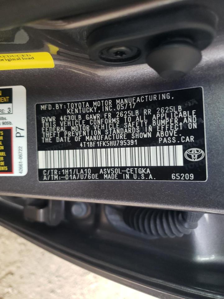 Photo 10 from auction – 2017 TOYOTA CAMRY LE with VIN 4T1BF1FK5HU795391