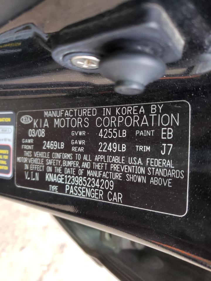 Photo 10 from auction – 2008 KIA OPTIMA LX with VIN KNAGE123985234209