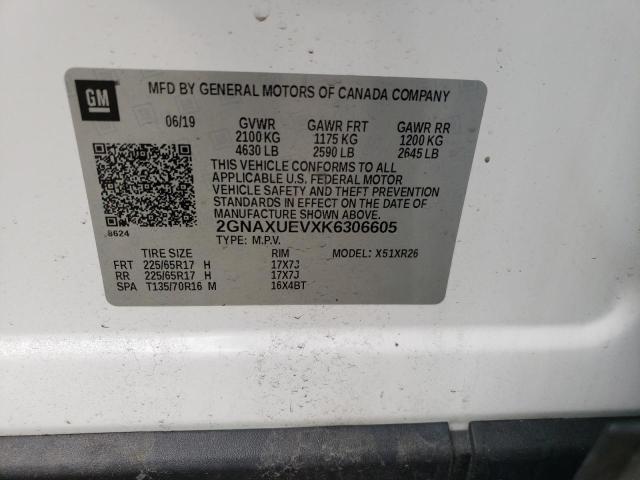 Photo 10 from auction – 2019 CHEVROLET EQUINOX LT with VIN 2GNAXUEVXK6306605