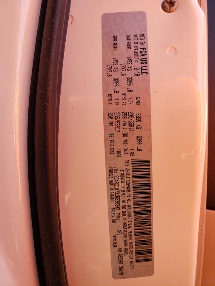 Photo 10 from auction – 2018 CHRYSLER PACIFICA H with VIN 2C4RC1N73JR230343