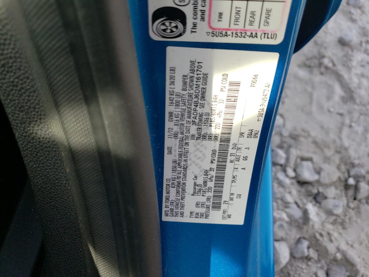 Photo 10 from auction – 2013 FORD FIESTA SE with VIN 3FADP4BJ6DM161701
