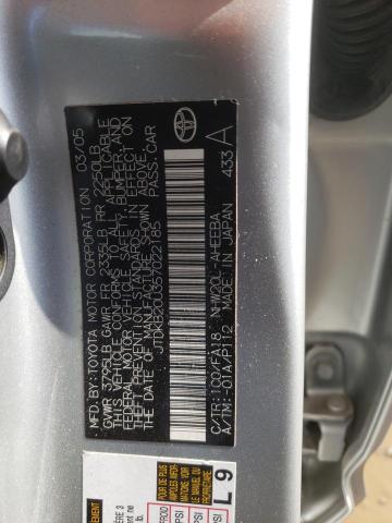 Photo 10 from auction – 2005 TOYOTA PRIUS with VIN JTDKB20U357022185