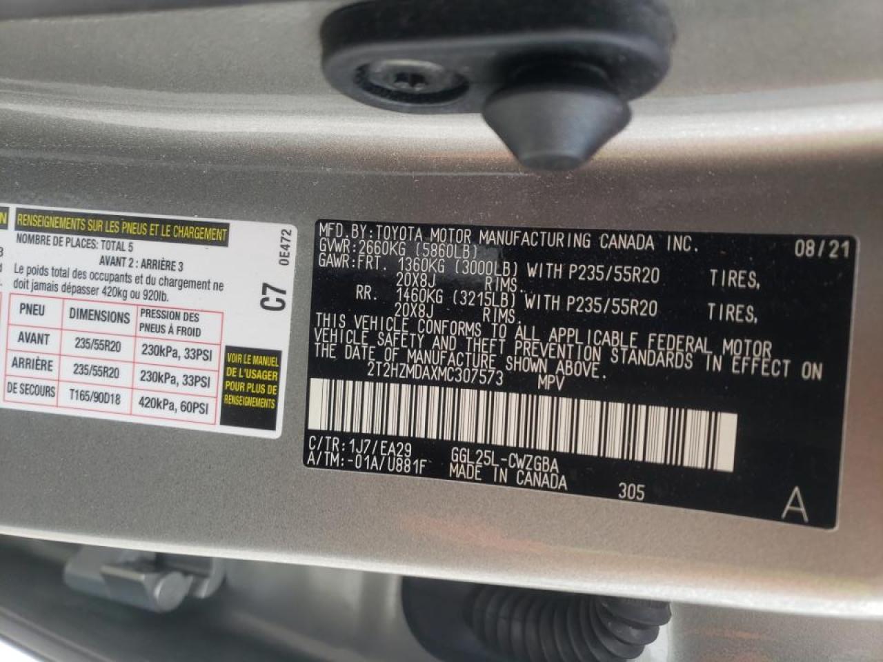 Photo 10 from auction – 2021 LEXUS RX 350 with VIN 2T2HZMDAXMC307573