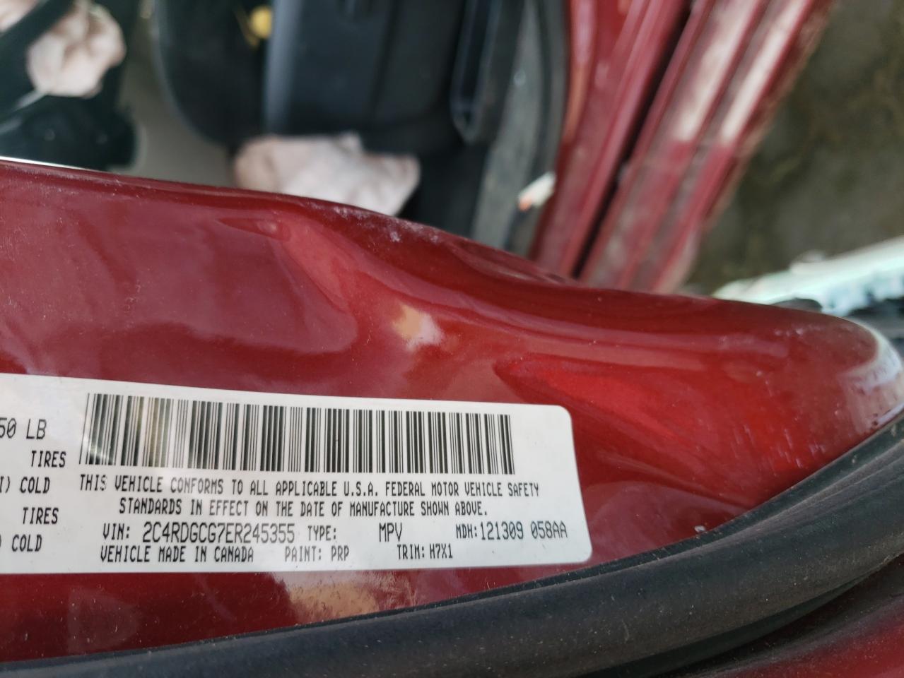 Foto 10 de la subasta – 2014 DODGE GRAND CARA con VIN 2C4RDGCG7ER245355