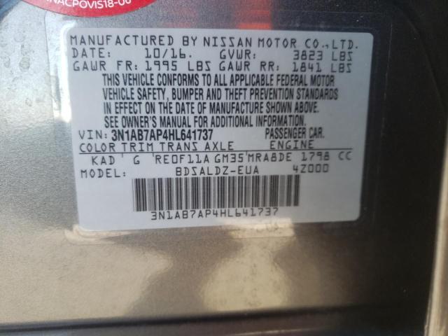Photo 10 from auction – 2017 NISSAN SENTRA S with VIN 3N1AB7AP4HL641737