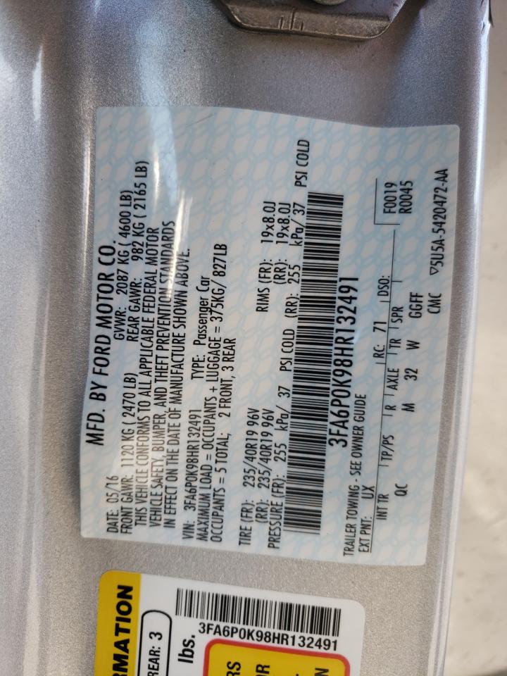 Photo 10 from auction – 2017 FORD FUSION TIT with VIN 3FA6P0K98HR132491