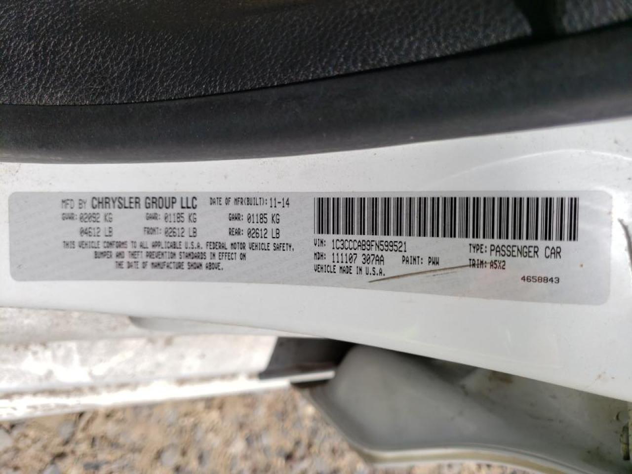 Photo 10 from auction – 2015 CHRYSLER 200 LIMITE with VIN 1C3CCCAB9FN599521