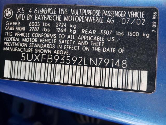 Photo 10 from auction – 2002 BMW X5 4.6IS with VIN 5UXFB93592LN79148