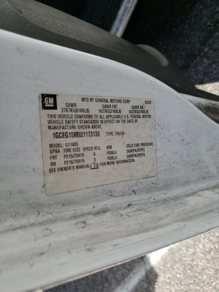 Photo 10 from auction – 2002 CHEVROLET EXPRESS G1 with VIN 1GCEG15M921173130