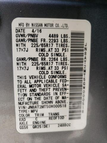 Photo 10 from auction – 2016 NISSAN ROGUE S with VIN JN8AT2MT5GW000518