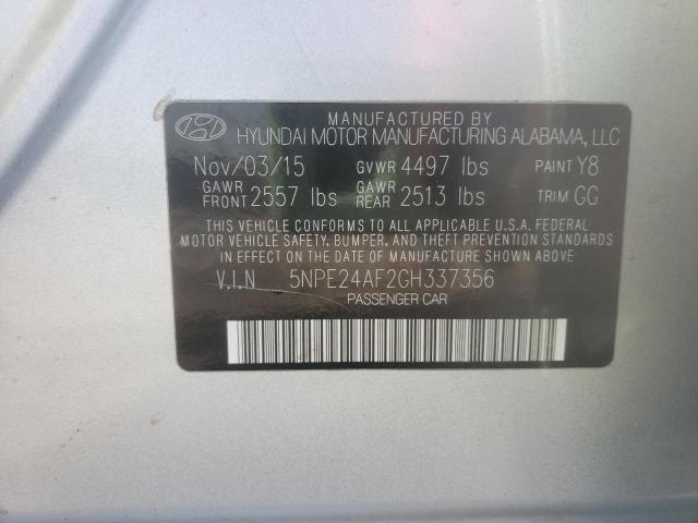 Photo 10 from auction – 2016 HYUNDAI SONATA SE with VIN 5NPE24AF2GH337356