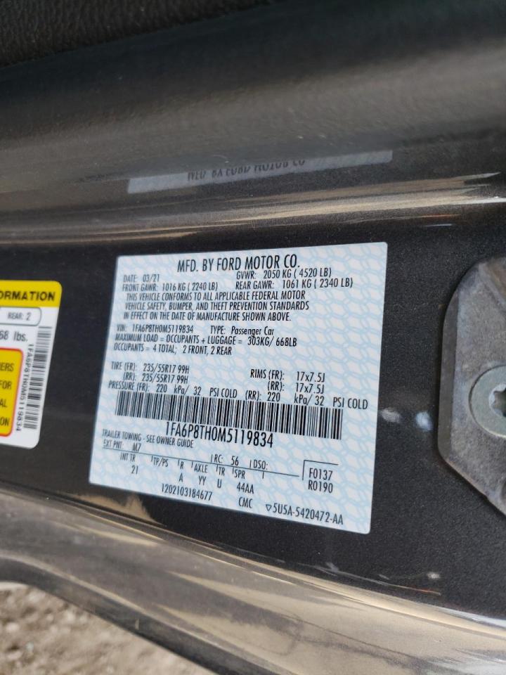 Photo 10 from auction – 2021 FORD MUSTANG with VIN 1FA6P8TH0M5119834