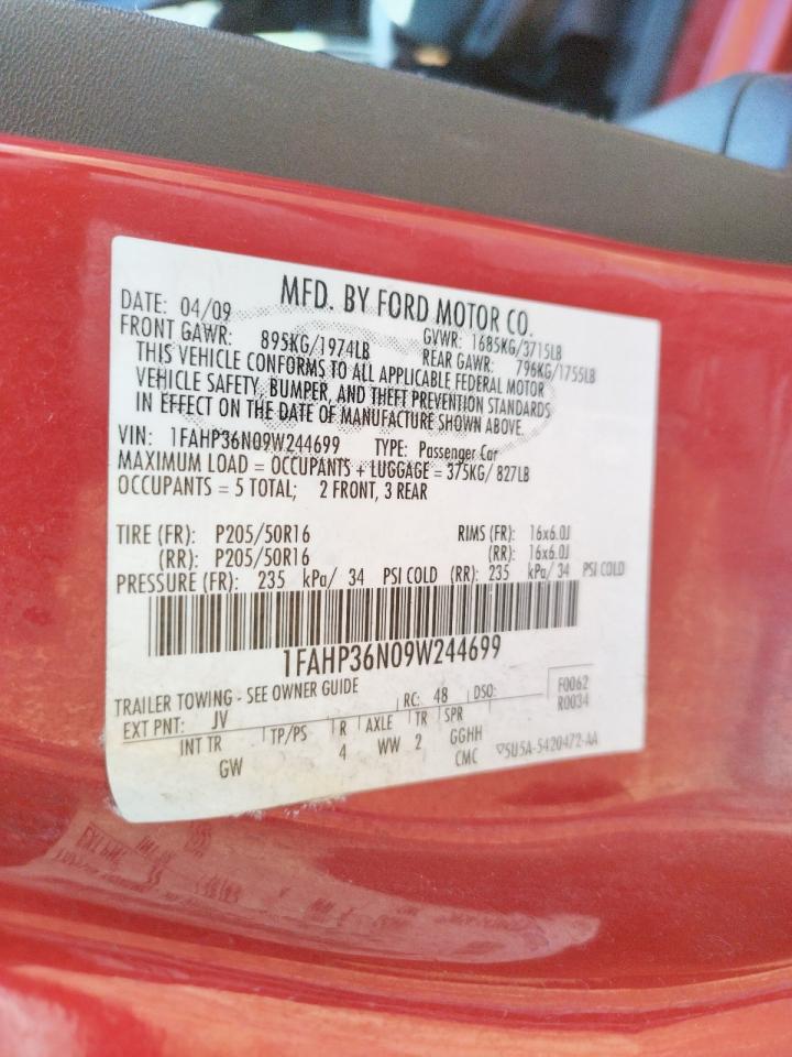 Photo 10 from auction – 2009 FORD FOCUS SES with VIN 1FAHP36N09W244699