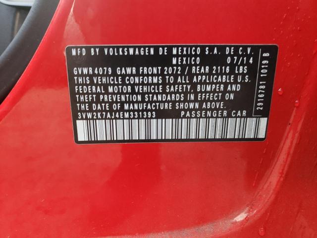 Photo 10 from auction – 2014 VOLKSWAGEN JETTA BASE with VIN 3VW2K7AJ4EM331393