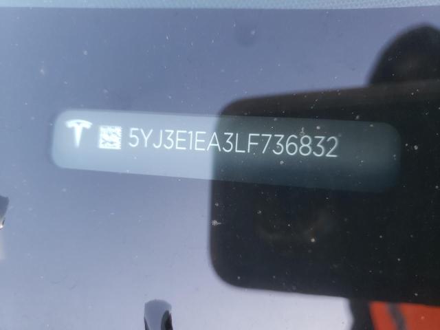 Photo 10 from auction – 2020 TESLA MODEL 3 with VIN 5YJ3E1EA3LF736832