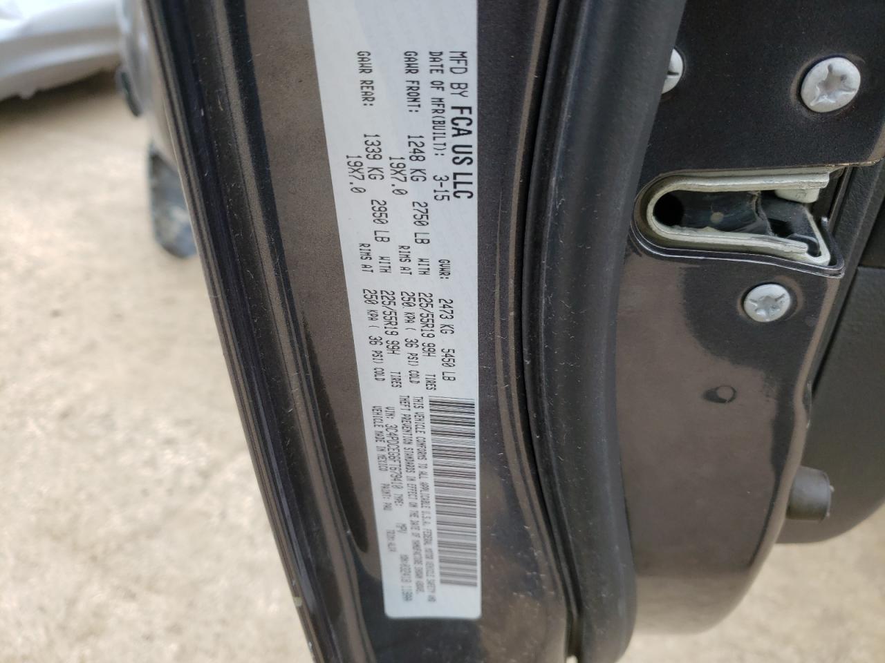 Photo 10 from auction – 2015 DODGE JOURNEY R/ with VIN 3C4PDCEG6FT679410