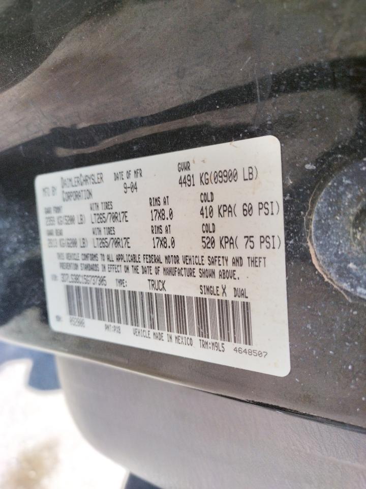 Photo 10 from auction – 2005 DODGE RAM 3500 S with VIN 3D7LS38C15G737305