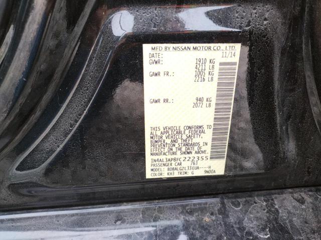 Photo 10 from auction – 2015 NISSAN ALTIMA 2.5 with VIN 1N4AL3AP8FC222355