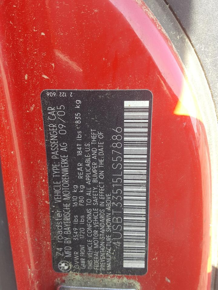 Photo 10 from auction – 2005 BMW Z4 2.5 with VIN 4USBT33515LS57886