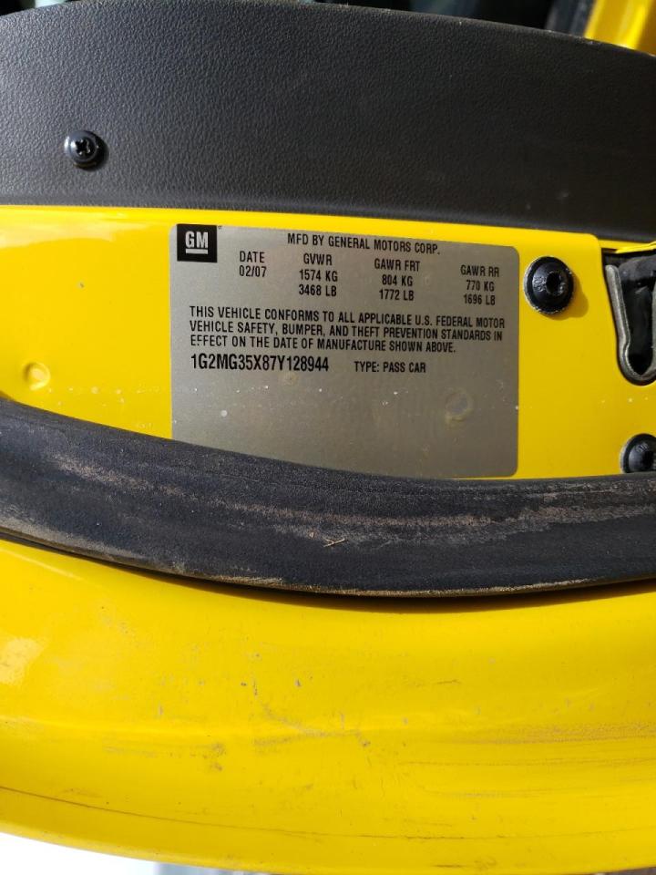 Photo 10 from auction – 2007 PONTIAC SOLSTICE G with VIN 1G2MG35X87Y128944
