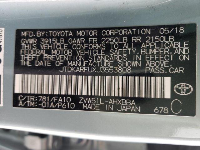 Photo 10 from auction – 2018 TOYOTA PRIUS with VIN JTDKARFUXJ3553808