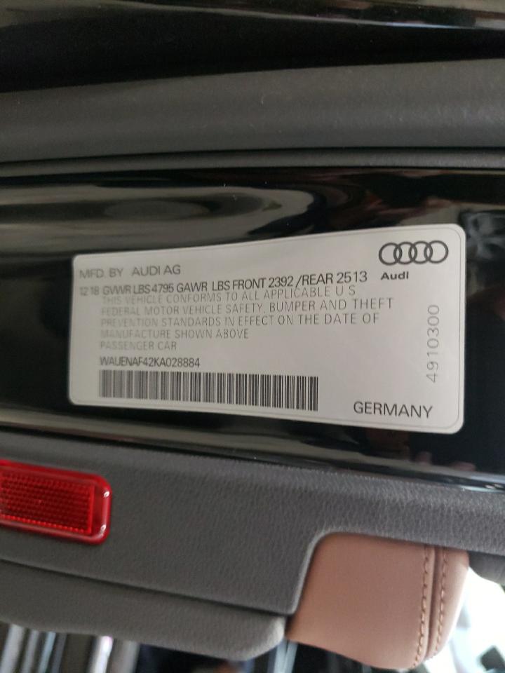 Photo 10 from auction – 2019 AUDI A4 PREMIUM with VIN WAUENAF42KA028884