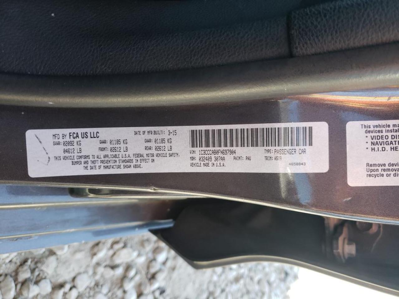 Photo 10 from auction – 2015 CHRYSLER 200 LIMITE with VIN 1C3CCCAB0FN697904