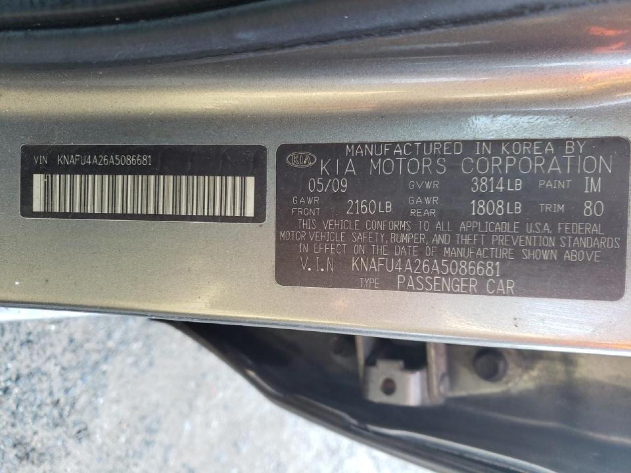 Photo 10 from auction – 2010 KIA FORTE EX with VIN KNAFU4A26A5086681