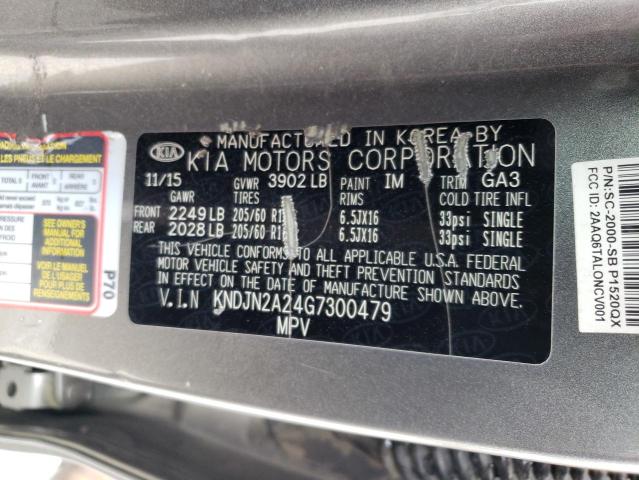 Photo 10 from auction – 2016 KIA SOUL with VIN KNDJN2A24G7300479