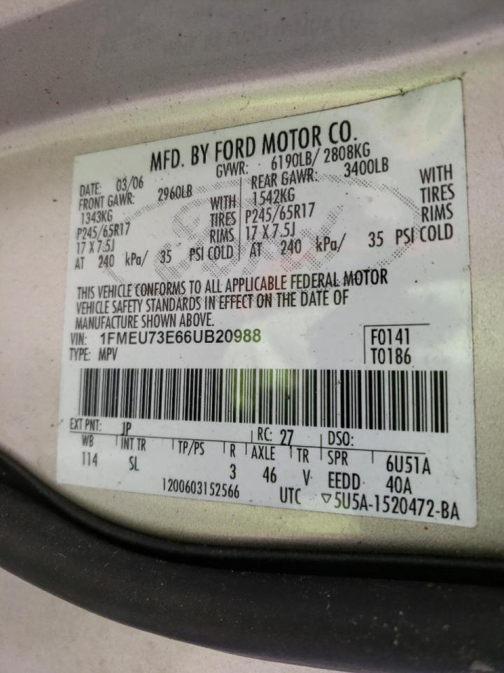 صورة رقم 10 من المزاد - 2006 FORD EXPLORER X مع VIN 1FMEU73E66UB20988