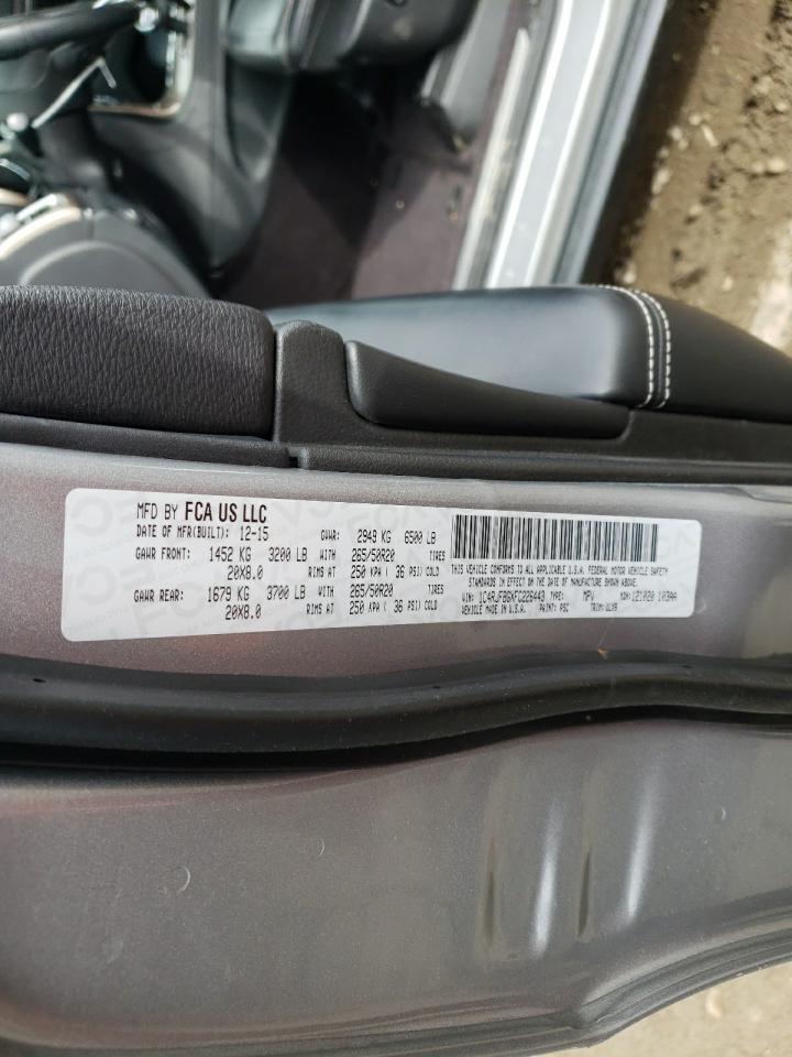 Photo 10 from auction – 2015 JEEP GRAND CHER with VIN 1C4RJFBGXFC226443