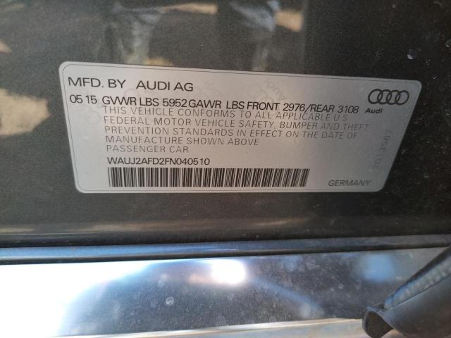 Photo 10 from auction – 2015 AUDI A8 QUATTRO with VIN WAUJ2AFD2FN040510