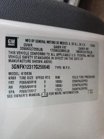 Photo 10 from auction – 2007 CHEVROLET AVALANCHE with VIN 3GNFK12317G256646