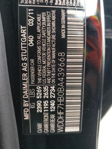 Photo 10 from auction – 2011 MERCEDES-BENZ E 63 AMG with VIN WDDHF7HB0BA439668