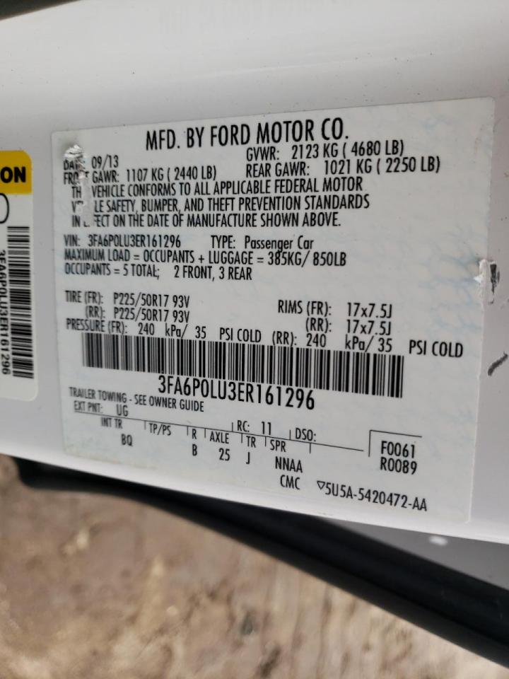 Photo 10 from auction – 2014 FORD FUSION SE with VIN 3FA6P0LU3ER161296