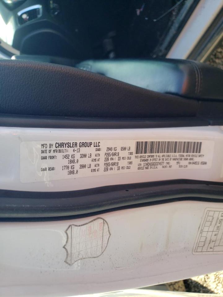 Photo 10 from auction – 2013 DODGE DURANGO CR with VIN 1C4RDHDG6DC674577