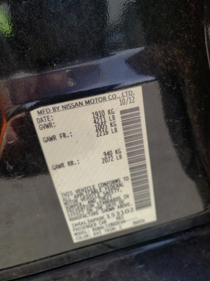 Photo 10 from auction – 2013 NISSAN ALTIMA 2.5 with VIN 1N4AL3APXDC153102
