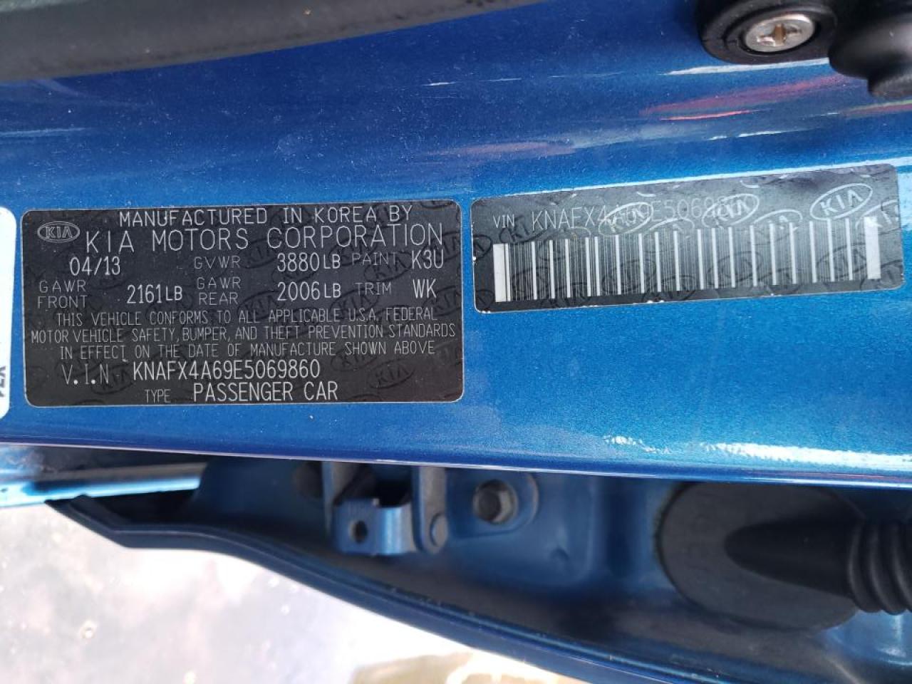 Photo 10 from auction – 2014 KIA FORTE LX with VIN KNAFX4A69E5069860