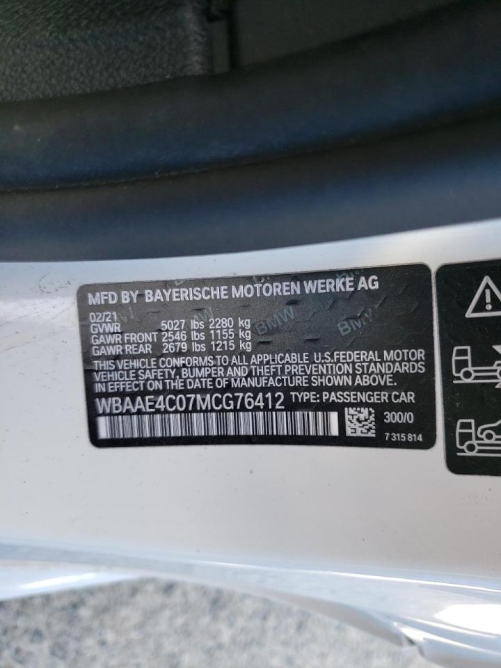 Photo 10 from auction – 2021 BMW 840XI with VIN WBAAE4C07MCG76412