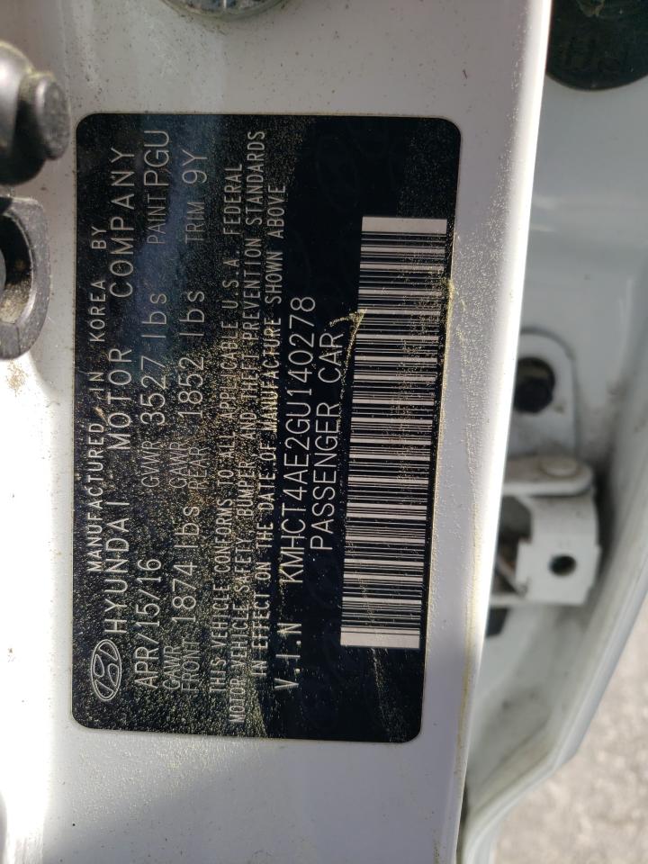 Photo 10 from auction – 2016 HYUNDAI ACCENT SE with VIN KMHCT4AE2GU140278