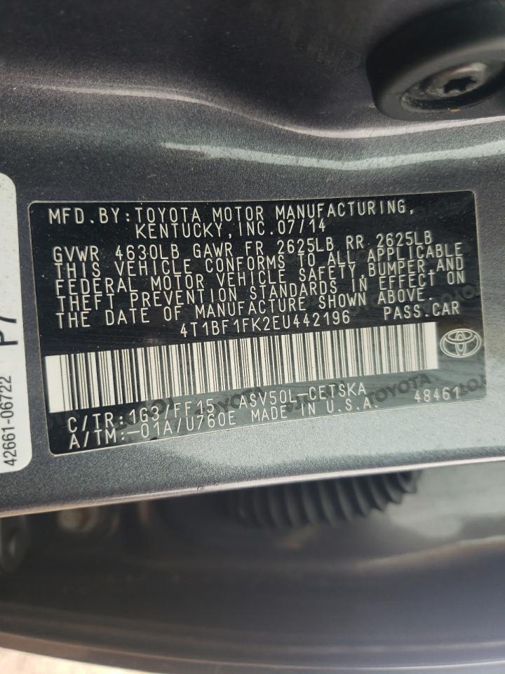 Photo 10 from auction – 2014 TOYOTA CAMRY L with VIN 4T1BF1FK2EU442196