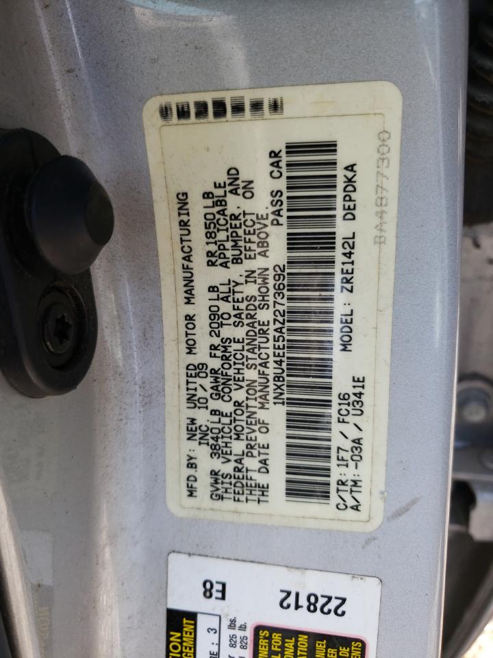 Photo 10 from auction – 2010 TOYOTA COROLLA BA with VIN 1NXBU4EE5AZ273692