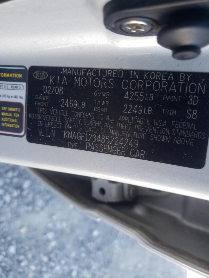 Photo 10 from auction – 2008 KIA OPTIMA LX with VIN KNAGE123485224249