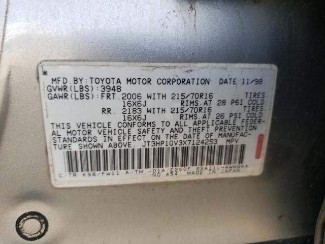 Photo 10 from auction – 1999 TOYOTA RAV4 with VIN JT3HP10V3X7124253