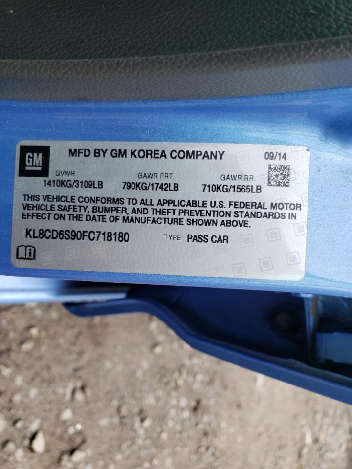 Photo 10 from auction – 2015 CHEVROLET SPARK 1LT with VIN KL8CD6S90FC718180