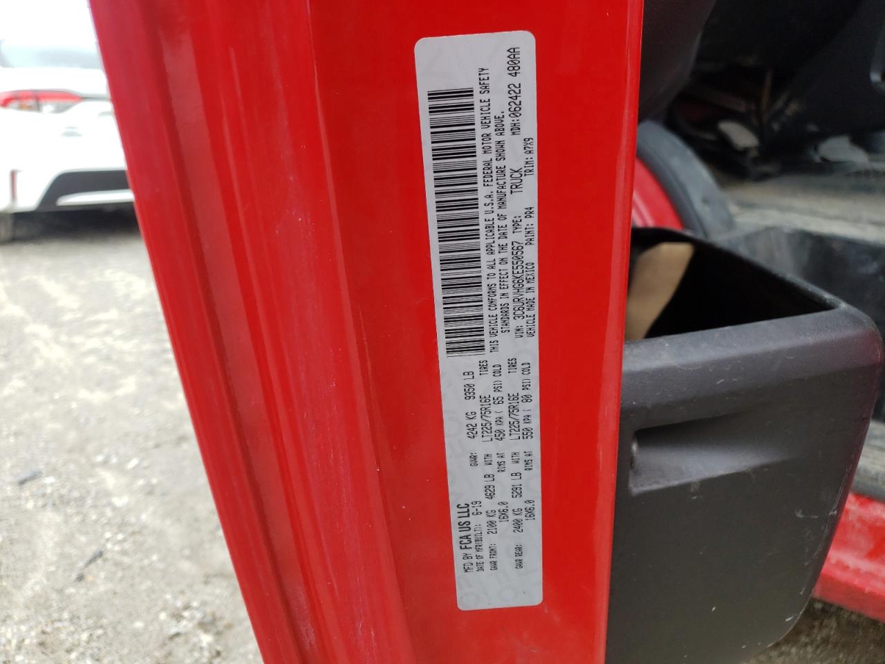 Photo 10 from auction – 2019 RAM PROMASTER with VIN 3C6URVHG6KE550567